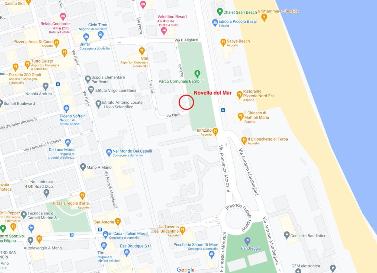 Novella Del Mar Prima Fila Dal Mare Villa Grottammare Buitenkant foto